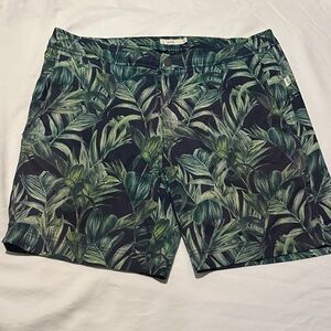 Tropical Leaf Print “The Calder” Swim Trunks Sz 32, 8”